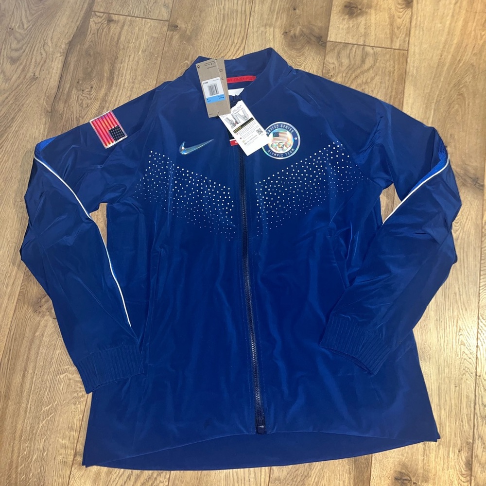 Nike Blue Track Jacket USA Olympics size medium NEW WITH TAG WOMENS